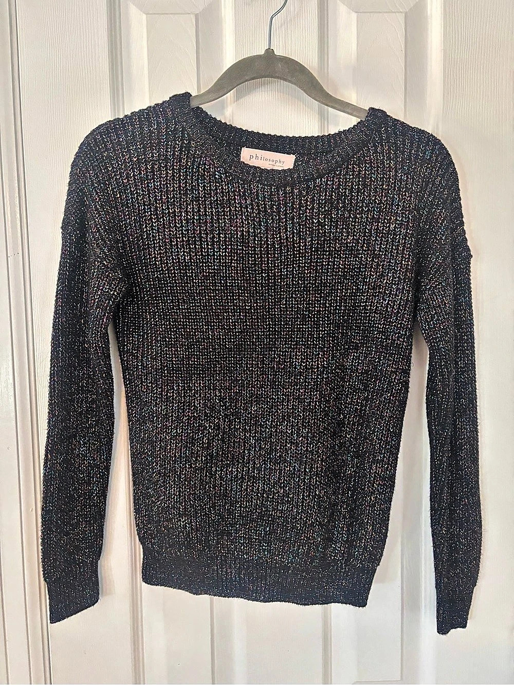 Philosophy Women'Small Black Multicolor Knit Sweater Size Small